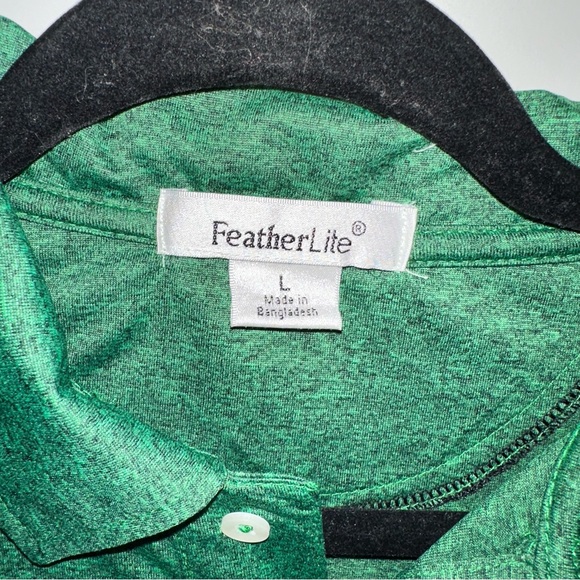 FeatherLite Dri-Fit Men’s Golf Button Up Polo in Green Size Large - Picture 2 of 4
